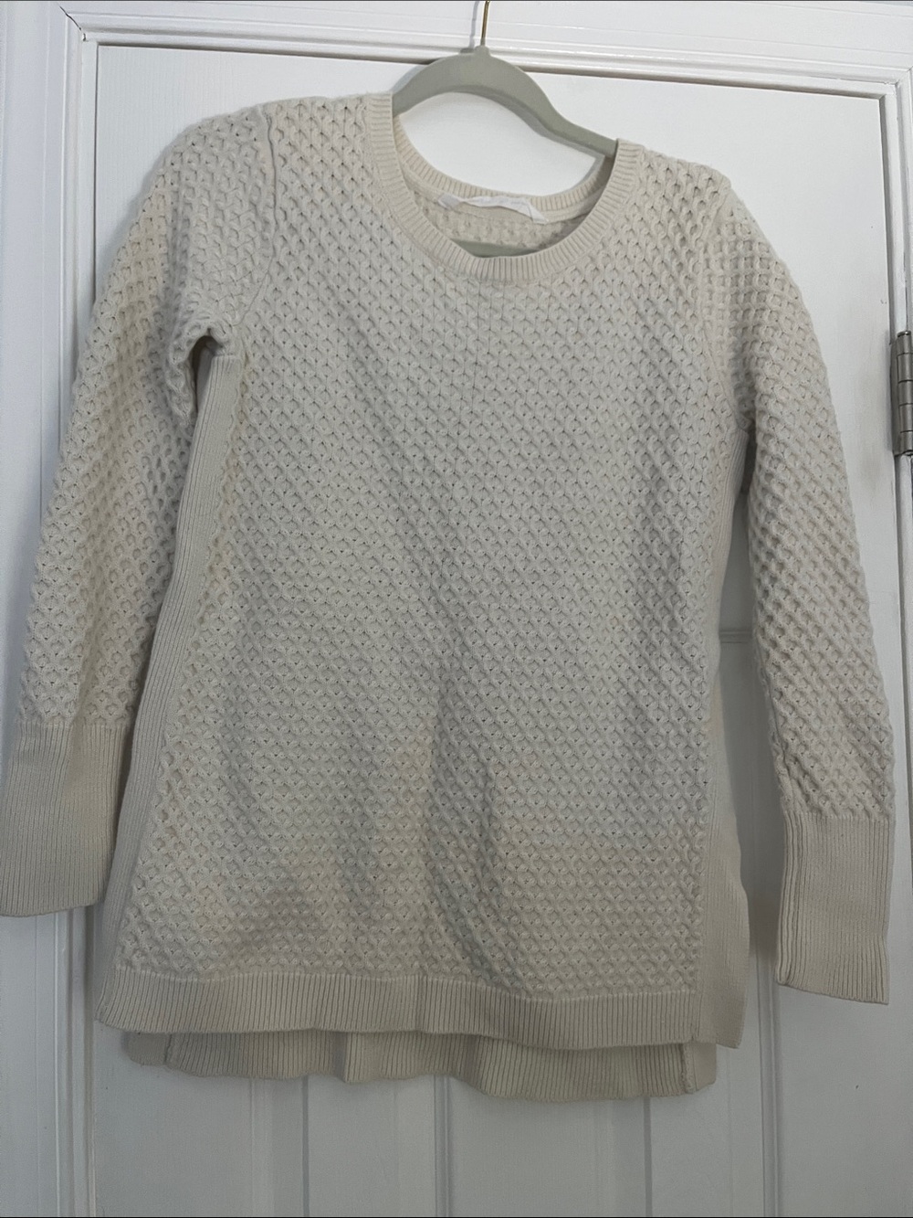 Cream Textured Knit Women’s Sweater